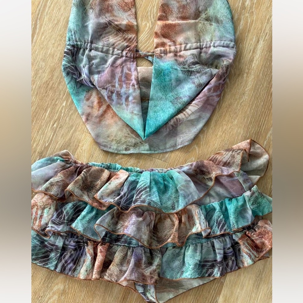 EGO Multicolor Halter Ruffle Skirt Set - Picture 3 of 6
